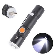全城熱賣 - CREE-T6LED USB充電調焦手電筒 伸縮變焦 IPX4防水