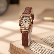 Aponey Ladies Watch Retro Small Barrel Quartz Watch Temperament Belt Wrist Watch Small Square Watch 