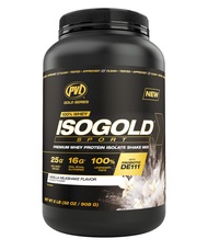 PVL Gold Series - 100% Whey ISOGOLD Sport - Premium Whey Protein Isolate Shake Mix - 2 LB - Vanilla