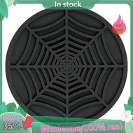 Silicone Spider Web Coasters for Drinks - 6 Pack  Design Spider Drink Coasters, 4Inch Black Coaster 