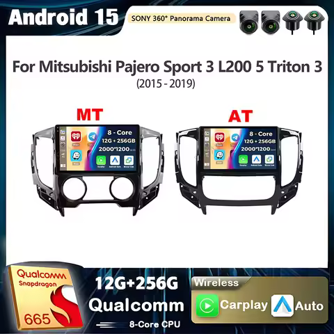 Android 15 Qualcomm For Mitsubishi Pajero Sport 3 L200 5 Triton 3 2015- 2019 Carplay Radio Player Mu