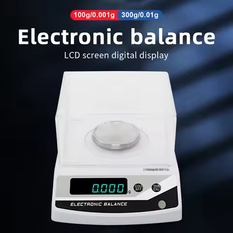 Digital Electronic Balance with Windproof Cover 300g 0.01g/100g 0.001g/600g 0.01g/2kg 0.01g Lab Anal