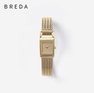 Breda นาฬิกาข้อมือสตรีแบบสี่เหลี่ยมเล็กสไตล์เรโทรแบบย้อนยุค นาฬิกาควอตซ์แบบเรียบง่าย นาฬิกาข้อมือแบบ