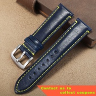 Genuine Leather Strap Male Substitute Citizen Blue Angel Universal Rossini Blue Cowhide Watch Strap YHQM