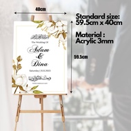 WELCOME BOARD ARCYLIC - CUSTOM WEDDING SIGNAGE - DIRECT PRINT