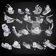 3D models of cartoon fishing, sail, dragon boat, blender C4D, FBX