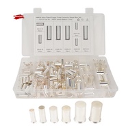 190 Pcs (AWG 8 6 4 2 1 2/0) 2/0-8 Gauge Wire Ferrules Kits Plated Copper Crimp Connector Ferrules Pi