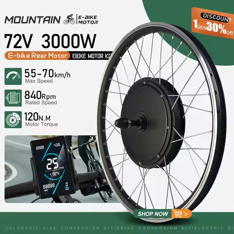 72V 3000W Electric Bike ﻿Conversion Kit 20/26/27.5/28/29inch700C Rear Rotate Brushless Hub Motor Whe