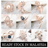 Korean Rhinestones Peals Brooch Pin Tudung Muslima Hijab Pin Kerongsang Tudung Pin Cincin Tudung Rin
