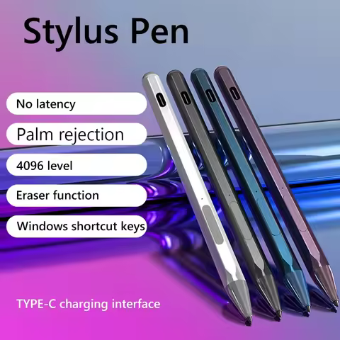 Laptop Stylus 4096 Pressure Sensitive Touch Stylus Pen Type-C Rechargeable with 3 Pen Tips for HP En