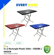 3 x 2 Rectangle Plastic Table - 4302BK / 4302GB