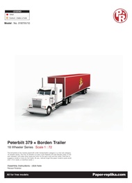 Papercraft Miniatur Truk Trailer pola kertas foto A4