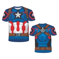 Big sales Captain America Costume Tshirts for Kids Clothes Hulk Anime Tshirt Cartoon 13 Year Old Gir