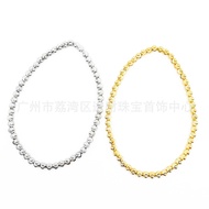 Italian Hip Hop Cool Style Unique Beads Fashion Invisible Simple High-End Bracelet Elastic Round Bea