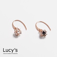 Lucy's 垂墜小方鑽 耳勾耳環 (五色) (58208/58210/58211/58212/58213)/ 玫瑰金