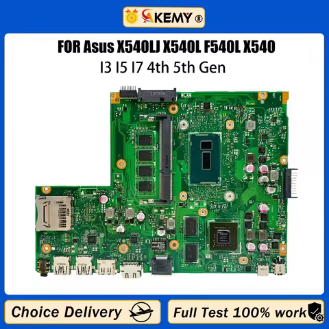 AKMEY X540LJ Laptop Motherboard I3 I5 I7 4th 5th Gen CPU 0GB 4GB RAM For Asus X540LJ X540L F540L X54