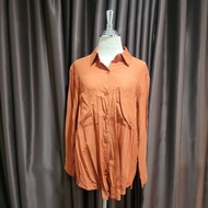 (Forward) Long-Sleeved Shirt Collar Orange/With.it.store