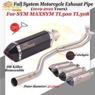 For SYM MAXSYM TL500 TL 500 TL508 TL 508 19 - 22 Moto Muffler DB Killer Full System Motorcycle Exhau