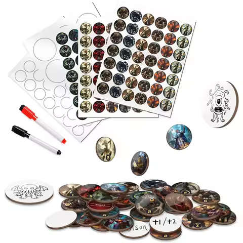 CZYY RPG Dry Erase Token Set - 192 PCS | Reusable Blank Tokens, Creature Tokens, 5E Class Characters