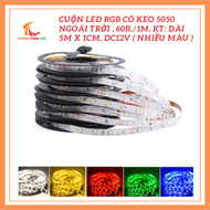 Cuộn led RGB 5050 có keo ngoài trời 60B/1M dài 5m DC12V nhiều màu