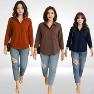 KEMEJA Tamara Long Blouse Shakila Women's Tops Formal Women's Shirts Korean Women's Shirts Korean Wo