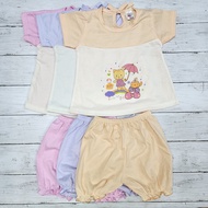 6pcs✨🌹🎠3 Set Baby Girl Clothing Baju Bayi Perempuan 6m+-18m+ 3 Pasang baby - JK Kids Anakku Fiffy Pu