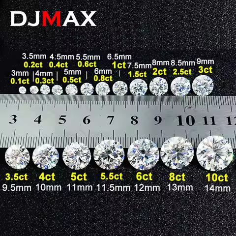 DJMAX Premium Moissanite Loose Stone D Color Moissanita Gemstones Factory Wholesale Lab Grown Diamon