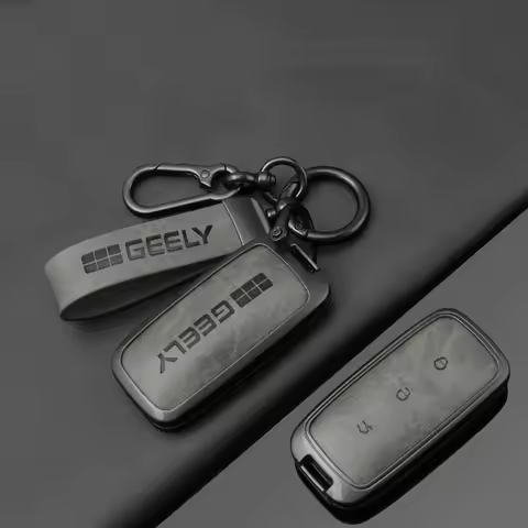 Metal Leather Car Key Case Cover for Geely Galaxy EX5 E5 L6 L7 EMI NO.1 Proton E.MAS 7 5 E8 Starry 8