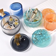 Candle Cup Epoxy Resin Drop Glue Mould Crystal Storage Case Jewelry Aromatherapy Storage Box Round Mold
