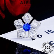 AIFEI JEWELRY Accessories Sterling Sapphire Women Adjustable Perempuan Original Silver Retro 925 Cincin Korean For Flowers Perak 純銀戒指 Ring R2179