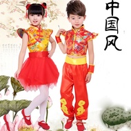 Chinese Traditional Dance Costume Children Dragon Yangko Kids Folk Dance Costumes Modern Hanfu for G