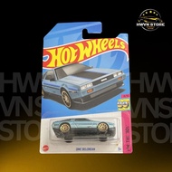 Light blue Hotwheels DMC Delorean model car
