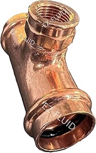(1) EZ-FLUID 1" Press x 3/4" FIP Copper Press x Female Threaded Reducing Tee Fitting, LF ProPress Co