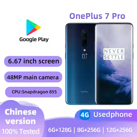 Oneplus 7 Pro 4G Mobile Phone 6.67" 8GB RAM 256GB Dual SIM Card Screen Snapdragon 855 Original Andro