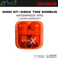 [ AIWA AT-X80X TWS EARBUDS ] - IPX5 / 5hr Playime / 13mm coil / Orange / 1 Years warranty