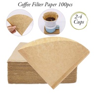 กระดาษกรองกาแฟ กระดาษกรอง สำหรับกรวยดริปกาแฟ 1 - 2 ถ้วย / 2 - 4 ถ้วย ดริป 1 แพค 100 แผ่น Coffee Filter Paper Katsu_