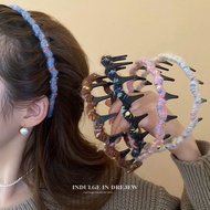 New Style Colorful Wool Wave Hair Band Furry Knitted Hair Accessories Female High Headband Face Wash
