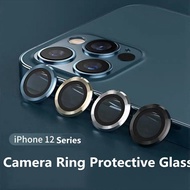 HOCE For iPhone 12 11 Pro Max Metal Ring Glass Full Cover Camera Lens Protectors for iPhone 12 Pro Max 12 Mini 12pro Protective Cap