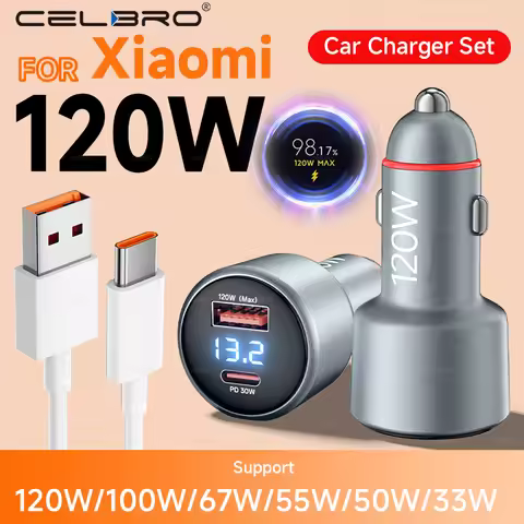 120W USB Type C Car Charger 90W 67W 6A Turbo Fast Charging Adapter For Xiaomi 15 14 13 12 Pro Redmi