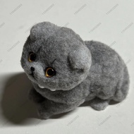 new Handmade Cat Kitten Taba Squishy Silicone Fuzzy Kitty Cat Hand Painted Squeeze Toy Mochi Toy Han