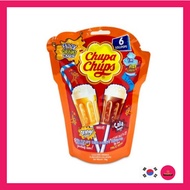 [Chupa Chups] 6 Pieces Fuzzy Lollipops 90g (Cola/Orange) Fuzzy Drink Candy / Korean Children's Popul