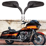 "{}" กระจกมองข้างมอเตอร์ไซค์โครเมียม/สีดำสำหรับ Harley Davidson มาตรฐานซอฟต์เทล FXST Glide Electra Road Custom Dyna Touring