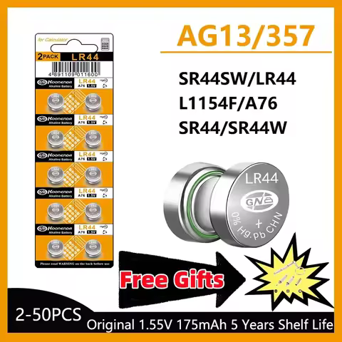 5-50pcs High Capacity LR44 Batteries L1154F AG13 SR44 A76 Premium Alkaline Battery 1.5V Button Coin 
