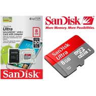 SanDisk Ultra 8GB Memory Card with adaptor Class 10 Micro SD Memory Card Fast Performance sd card
