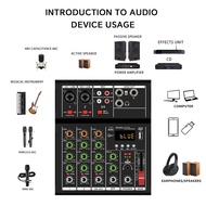 [TyoungSG] Audio Mixer 4 Channel Portable RCA Reverb Line Mixer 48V Power Sounds Mixing for Beginners Live Gigs Broadcast DJ