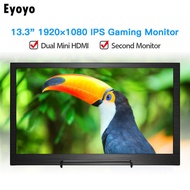 Eyoyo จอพกพาบางพิเศษ13.3 /14นิ้วจอเล่นเกม Type-C อินพุต HDMI/USBC สำหรับ PC 1080P HDR 1080P ใช้งานร่