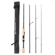 [Ready Stock]Portable Travel Spinning Fishing Rod 6.8FT Lightweight Carbon Fiber 4 Pieces Fishing Pole