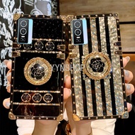 YYN Case For Vivo Y76 5G Y76S Y77 Y15s Y15a Casing Diamonds Ring Phantom Flowers Shockproof Phone Ca