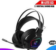 หูฟังเกมมิ่ง Tsunami M-LITE X3 7.1 Virtual Sound RGB Gaming Headphone