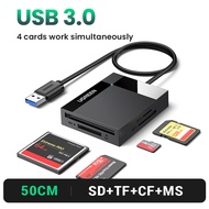 UGREEN 4 in 1 USB 3.0 Card Reader for Digital Memory Cards TF SD Micro SD read 4 cards simultaneously 50cm